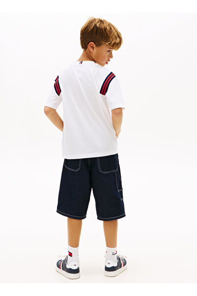 Tommy Hilfiger Beyaz Erkek Çocuk Baskılı T-Shirt KB0KB10272YBR