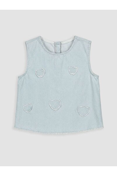 LC Waikiki Lcw Kids Appliqué Detailed Girls' Jean Blouse