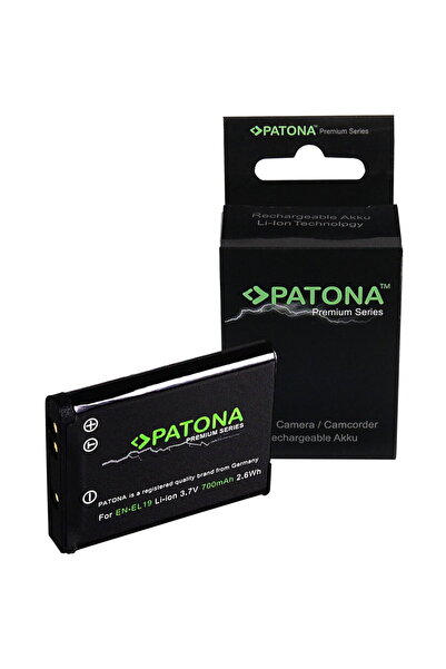 Patona Premium Battery for Nikon EN-EL19 CoolPix S32 S6400 S3100 S2600- 1214