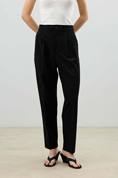 Antioch Black Double Pleated Women's Trousers