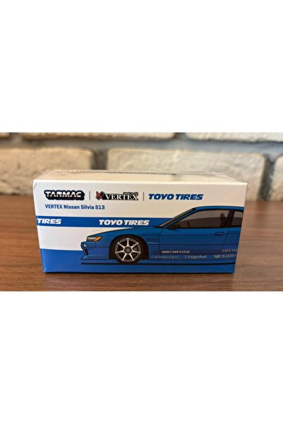 Tarmac Works 1/64 VERTEX Nissan Silvia S13 Blue Metallic TOYO TIRES