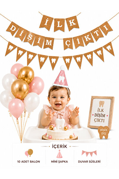 Partifabrik İlk Dişim Çıktı Temalı Kız Bebek Parti Seti
