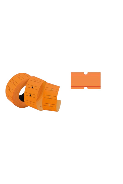 Tanex (12 * 21 mm) Striped Flo Orange Price Tag (800 Tags in a Roll)