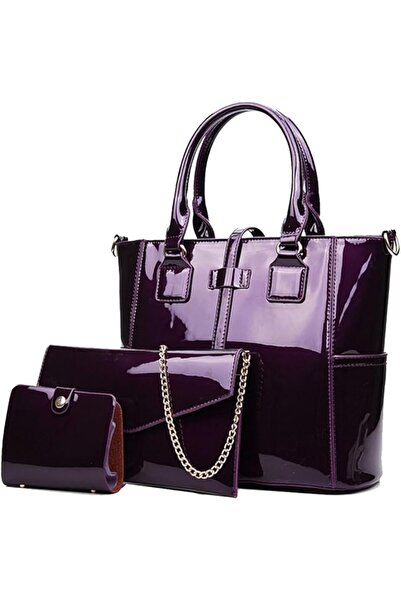 Gigglejoy ZiMing Women Handbags and Purses Set Patent Leather Satchel Chain S...