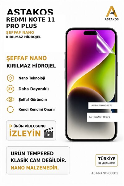 Astakos واقي شاشة هيدروجيل نانو شفاف غير قابل للكسر متوافق مع هاتف Redmi Note...