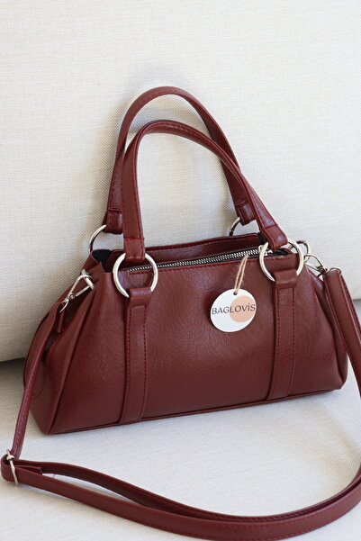 BAGLOVİS Women's Silver Ring Detailed Handbag Curved Design Stylish Daily Sho...