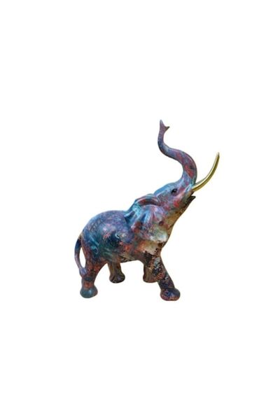 OEM Figurină decorativă elefant, model pentru pictură în ulei, cu trompa ridi...