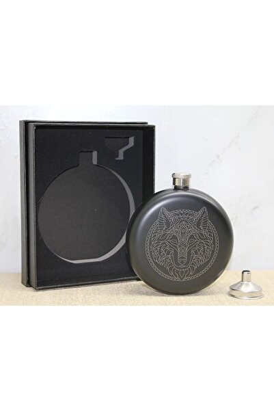 atastore2017 Wolf Motif Flask Set with Funnel Alk3895