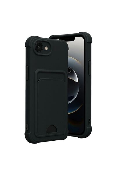 OEM Apple iPhone 16E Kelvin Silicone with Business Card Holder - Black