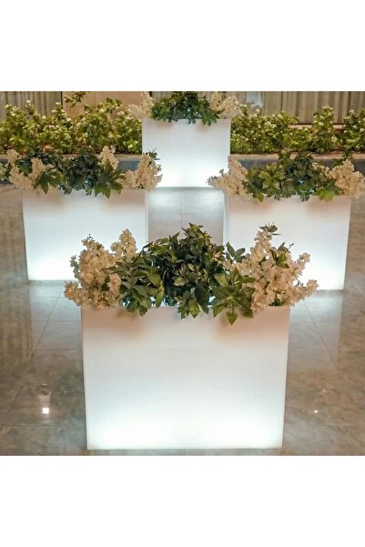 MYASEM STORE LED Planter Pot Modern Vertical Garden Indoor Outdoor LLDPE Flow...