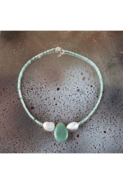 DRUZY Colier cu aventurin și perle, Lucky#34