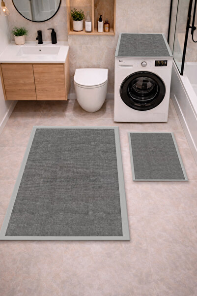 Getcarpet Non-Slip Base Digital Printed 3-Piece Bathroom Mat Set – Washing Ma...