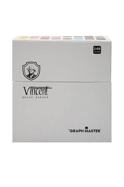 Art & Art Vincent Graph Master Brush Marker Set 24 Colors 24R