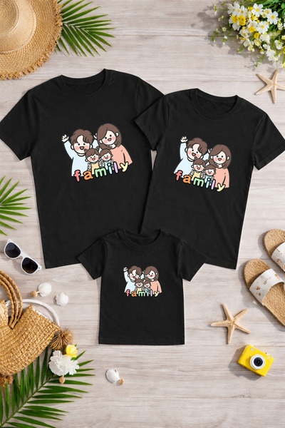 LORVEX Tricou supradimensionat pentru familie, mamă, tată, copil, 100% bumbac...