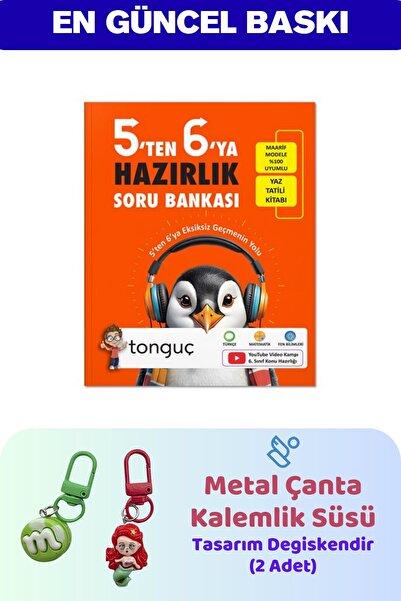 Tonguç Yayınları 5'ten 6'ya Hazırlık Kitabı - Charm 2'li Çanta Süsü