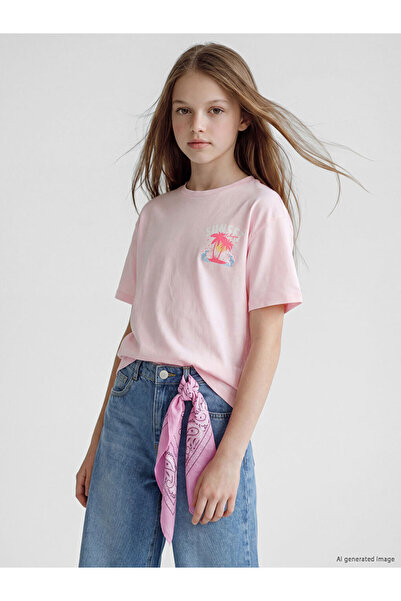 LC Waikiki Crew Neck Girl's Printed T-Shirt