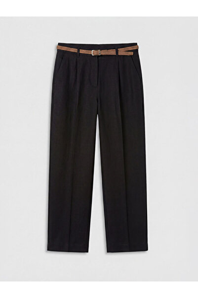 LC Waikiki New Season from Güli̇s Gi̇yi̇m Black Belted Carrot Cut Women's Fab...