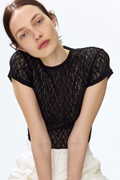 H&M Lace-look jersey thong body