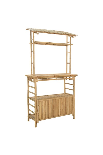vidaxl Outdoor bar table with shelf 110 x 50 x 210 cm Bamboo