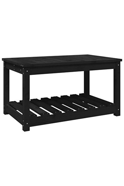 vidaxl Măsuță de grădină, negru, 82,5x50,5x45 cm, lemn masiv de pin