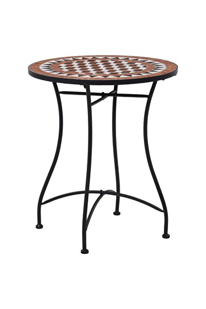 vidaxl Mosaic bistro table, brown, 60 cm, ceramic