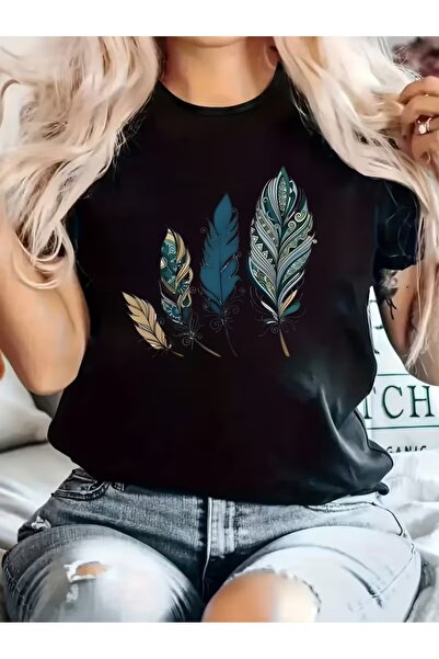 PAVRO Women's Comfortable Fit Tshirt Mixed Print Tshirt