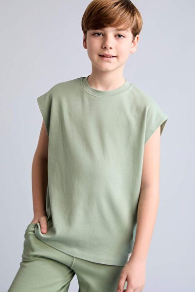 DeFacto Crew Neck Light Green Tank Top Boys H8048A826Hs