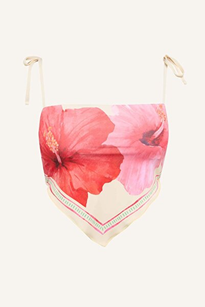DeFacto Regular Fit Patterned Strappy Yellow Bikini Top G9297Ax26Sm