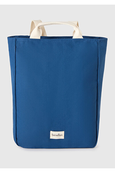 United Colors of Benetton Unisex Navy Blue Canvas Backpack
