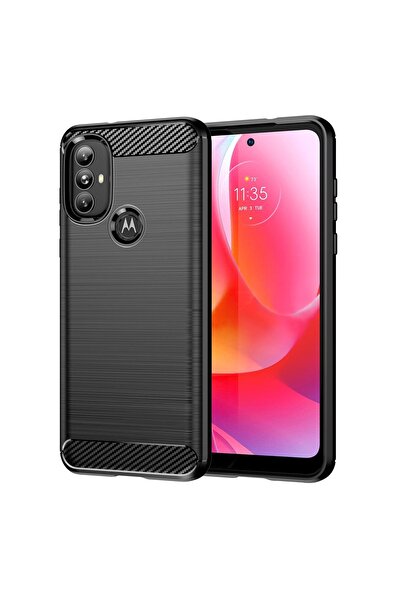 OEM Husă TPU cu textură de carbon pentru Motorola Moto G Power 2022 - Negru