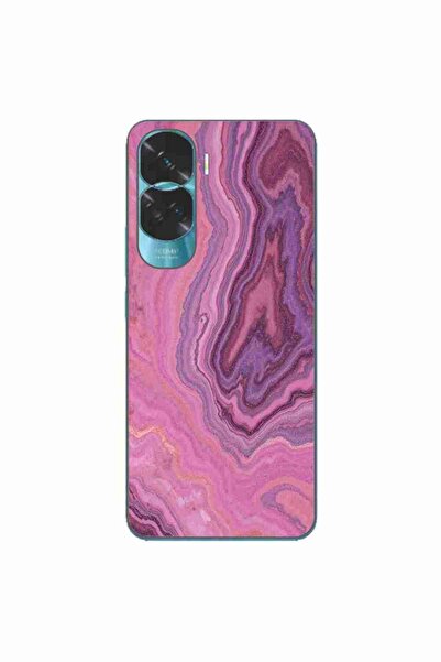 OEM Case compatible with Honor 90 Lite 5G Silicone Gel Tpu Pattern Pink Quart...