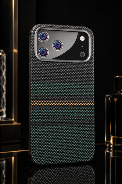 17 Pro Max Carbon Elite MagSafe Dokulu Premium Ptaka Telefon Kılıfı – Ultra Hafif Kamera Korumalı