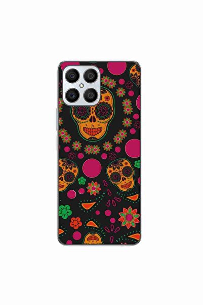OEM Husa compatibila cu Honor X8 4G Silicon Gel Tpu Model Halloween Floral Cr...