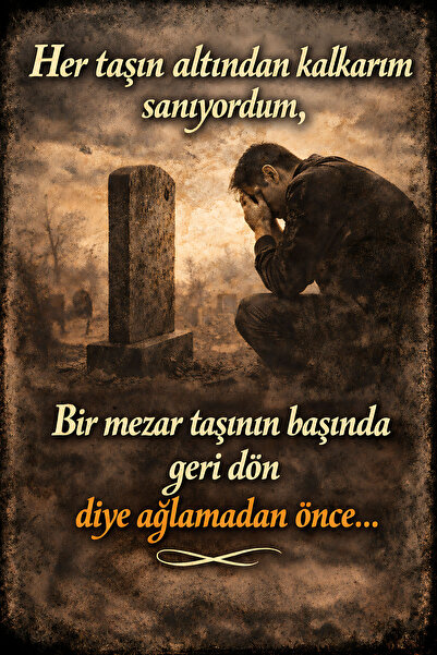 Hayal Poster her taşın altından kalkarım Retro Ahşap Poster 20x30