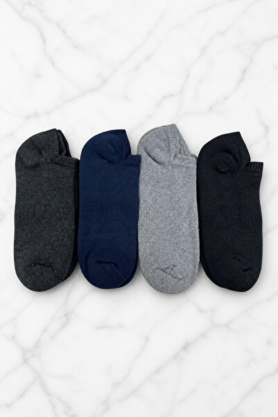ZENGİN Pack of 4 Seamless Cotton Women's Sneaker Booties Socks |   Thermal To...