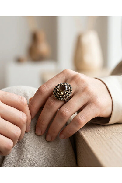 Dorvina Bronze Vintage Women's Ring Authentic Copper Jewelry with Margazite Z...