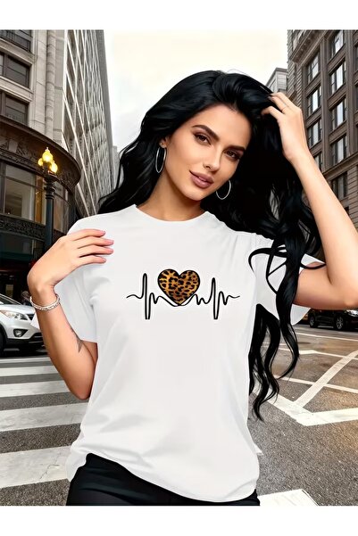 puolikuu تيشيرت مريح للجنسين مطبوع بشريط مزدوج