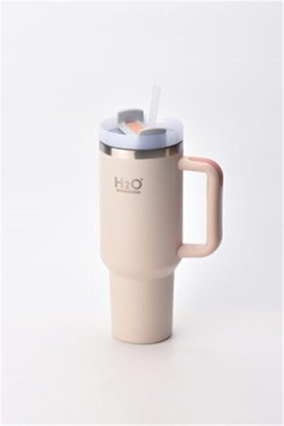 H2O Termos Kupa Bardak Pipetli Paslanmaz Çelik 1200 ml | Pembe