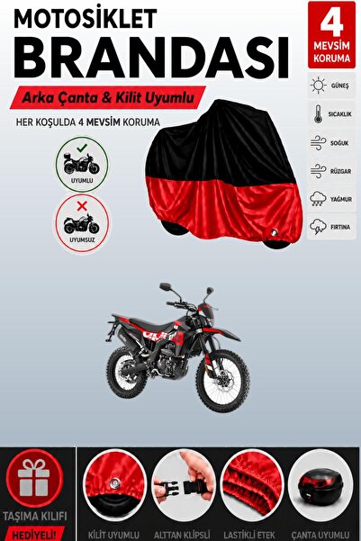 Cemku Double Black Top - Red Bottom, Rear Bag Compatible Aprilia Rx 125 Motor...