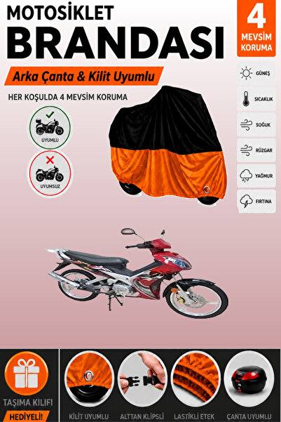 Cemku Double Black Top - Orange Bottom, Rear Bag Compatible Bisan Terra 125 M...