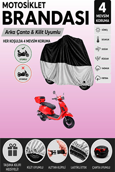 Cemku Double Black Top - Gray Bottom, Rear Bag Compatible Rks Azure 50 Motorc...