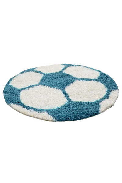 Ayyildyz Fun cream-turquoise children's Rug , ball, 120 cm x 120 cm, circle
