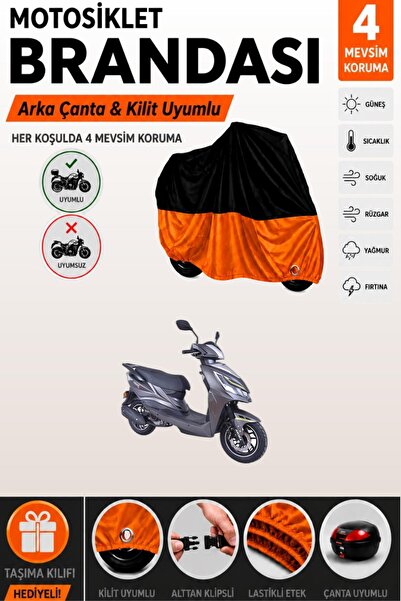 Cemku Double Black Top - Orange Bottom, Rear Bag Compatible Arora Verano 50 M...