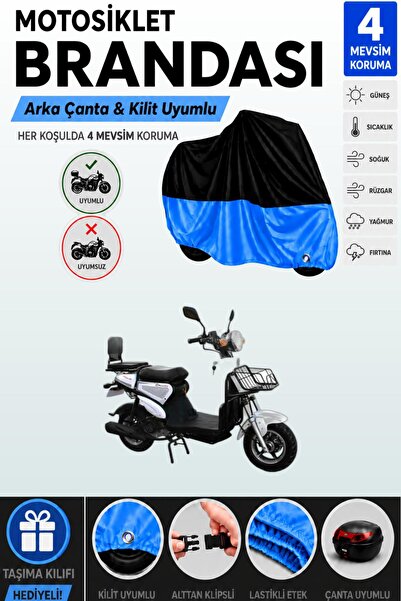 Cemku Double Black Top - Blue Bottom, Rear Bag Compatible Motolux Pitto.N 50 ...