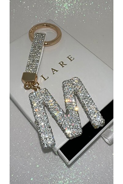 GLARE JEWELRY CO Luxury Zircon Stone Shiny m Letter Keychain Suitable for Car...
