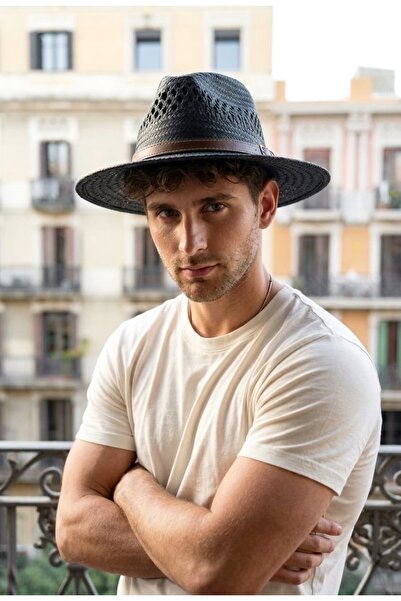 LAGRANZE Men's Buckled Straw Hat