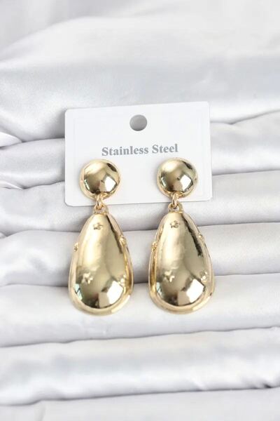Generic Brand 316L Steel Gold Color Drop Model Women's Earrings Tj-Bkp11830