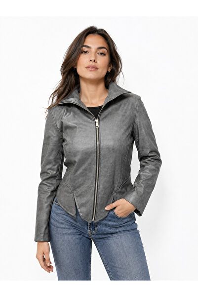 RAFF MAĞAZA Women's Asymmetrical Leather Jacket
