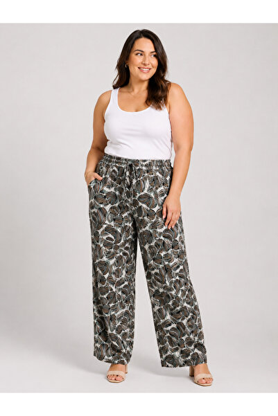 Trendline Women's Oversized Plus-Size Woven Pocket-Detailed Slim Summer Pants...