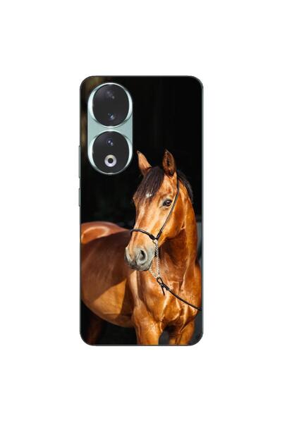 OEM Husa compatibila cu Honor 90 5G Silicon Gel Tpu Model Cal pe Fundal Negru